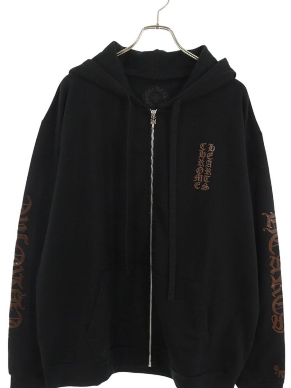 Chrome Hearts Sweatshirt HD Zip Vertical Logo Glitter Print Zip Up Hoodie XL